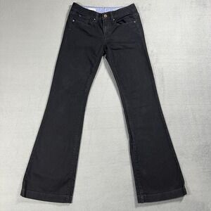 Gap Jeans Womens 26 Black Long Lean Bootcut Mid Rise Dark Wash Stretch Denim